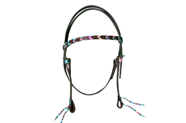 Oiled Serape Laced Brow Band Headstall